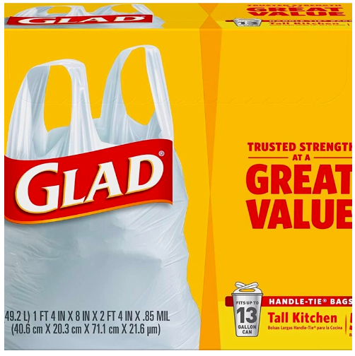 Glad 13-gallon tall kitchen trash bags