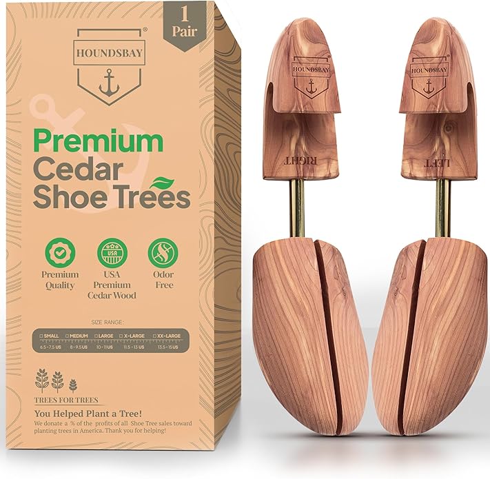 HOUNDSBAY Cedar Shoe Tree – Shoe Trees for Men & Women, Sneakers, Widener & Shaper